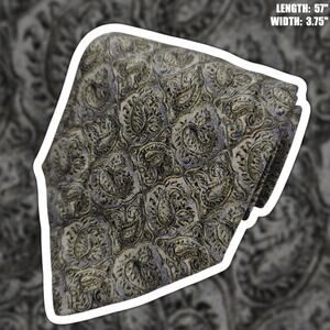 Joseph Abboud Silk Tie Gray Gold Paisley Italian Luxury Wedding Business 57"